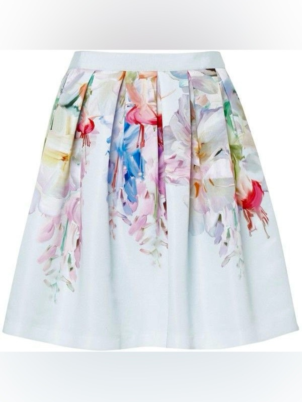 TED BAKER | Thyra Hanging Garden Pleated Floral A-Line Skirt